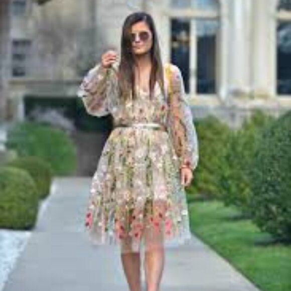 H&M Dresses & Skirts - H&M Floral Embroidered Mid Dress
